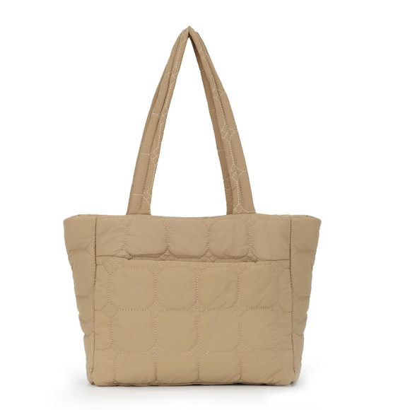 Tote Bag, Quilted Tote Bag With Zier, Puffer Work Bag Shoulder :> - Picture 1 of 8